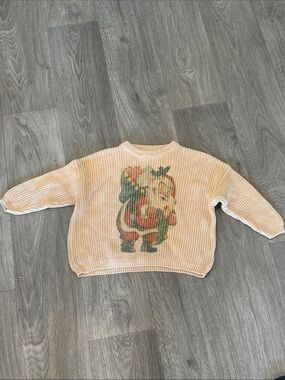 Cream Vintage Santa Knit Sweater